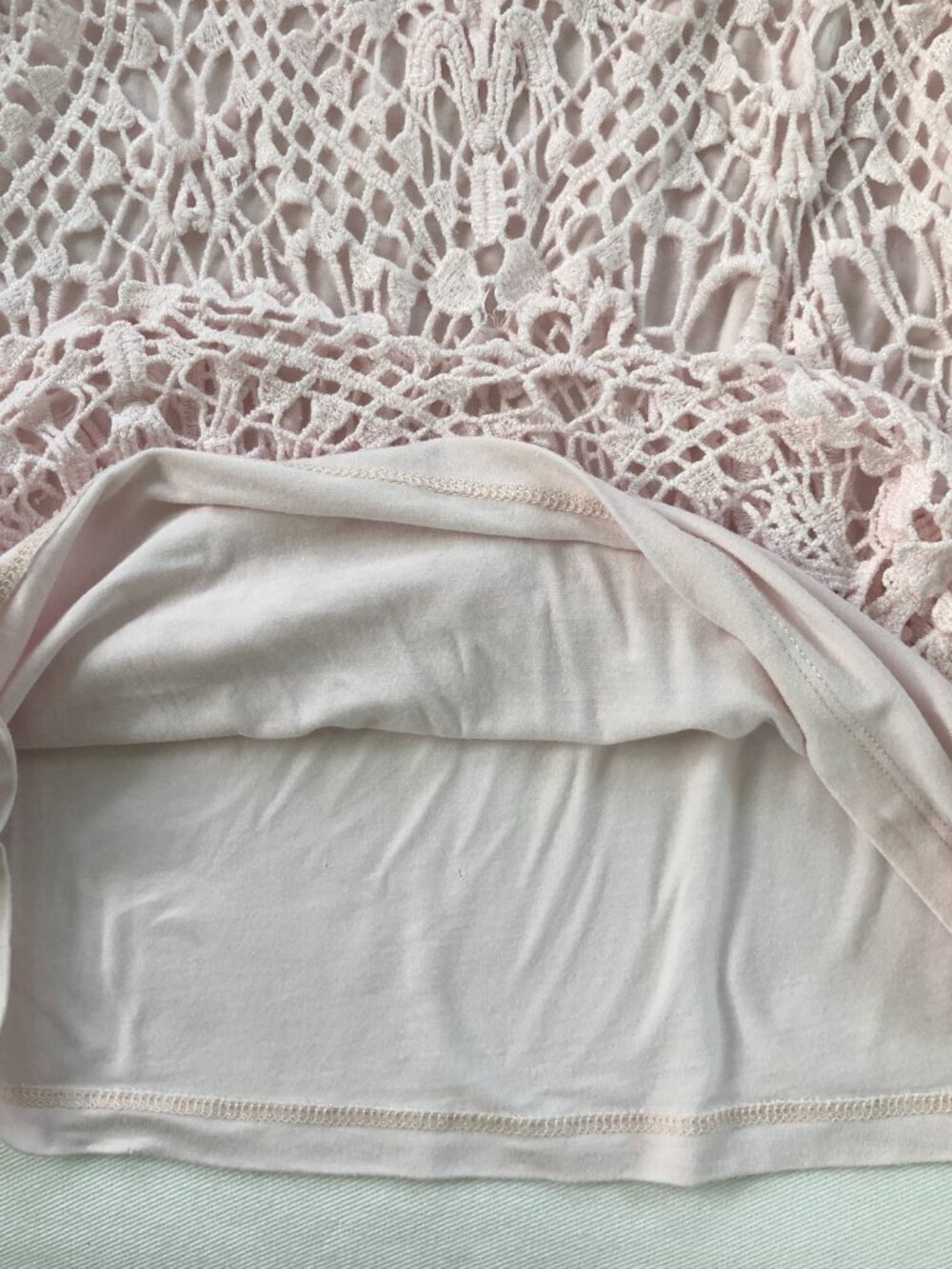All Over Lace Pastel Pink Tank Top Medium - Picture 5 of 10